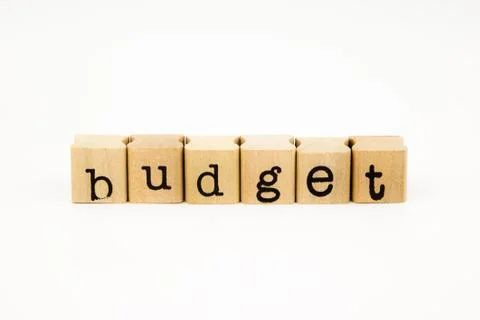 Budget wording isolate on white background Stock Photos