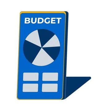 Budgeting app interface on smartphone screen 2D cartoon object Stock Illustration