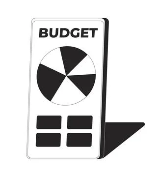 Budgeting app interface on smartphone screen 2D line object Stock Illustration
