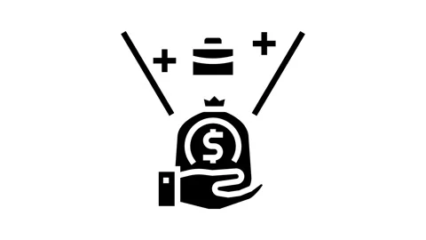 Budgeting business process glyph icon animation Video stock 326147679