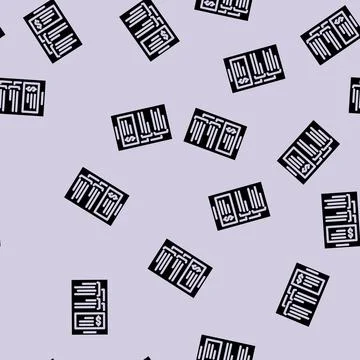 Budgeting business process glyph vector seamless pattern Stock Illustration