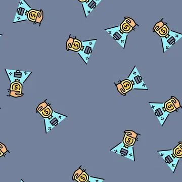 Budgeting business process vector seamless pattern Stockillustratie