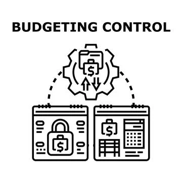 Budgeting control managing financial resources and savings 库存插图