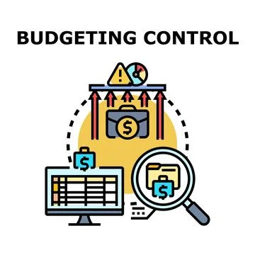 Budgeting control process managing business finance Illustrazione stock