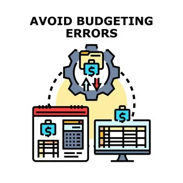 Budgeting errors avoiding using digital financial tools 스톡 일러스트