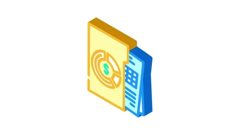 Budgeting financial advisor isometric icon animation Stock Footage 327287477