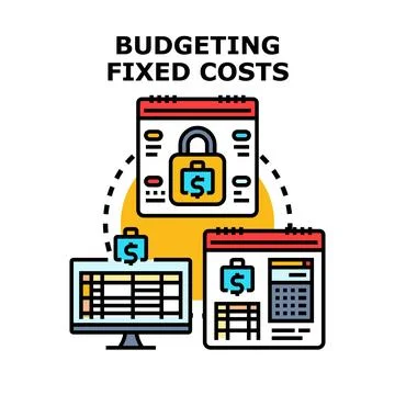 Budgeting fixed costs concept planning finances illustration イラスト素材