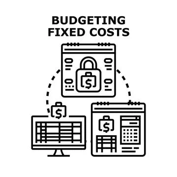 Budgeting fixed costs concept planning finances illustration Stock Illustration