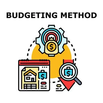 Budgeting method for financial planning and wealth management Stock Illustration