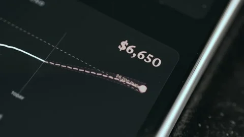 Budgeting software predicting end-of-month account balance Stock Footage 332083622