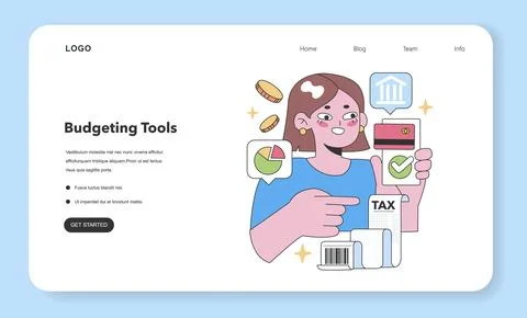Budgeting Tools concept. Flat vector illustration Stock Illustration