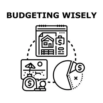 Budgeting wisely for financial security and future planning Stock Illustration
