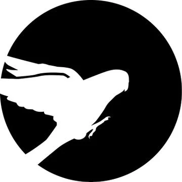 Budgie in front of moon Stock Illustration