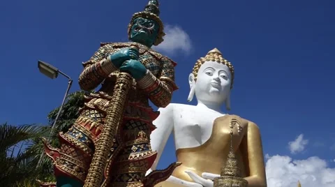 Budha and statue Stock Footage 43672013