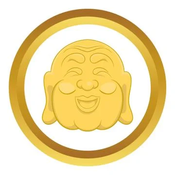 Budha head icon Stock Illustration