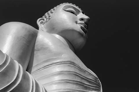 The Budhha, statue in B/W Stock Photos