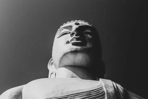 The Budhha Statue in B/W Stock Photos