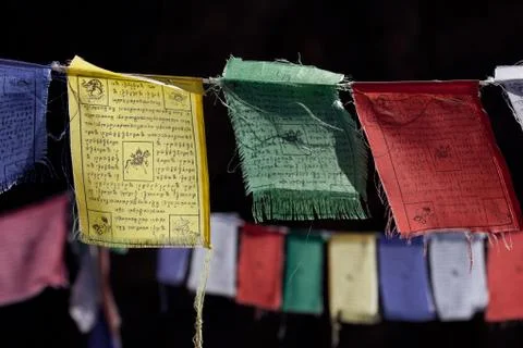 Budhist religious flags Stock Photos