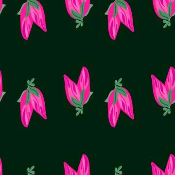 Buds flower seamless pattern. Decorative floral background. Illustrazione stock