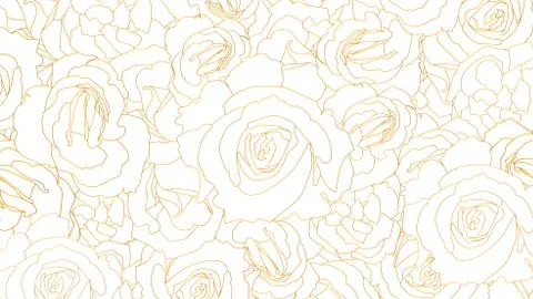Buds of roses. Vector pattern. Flower buds in outline style Illustration