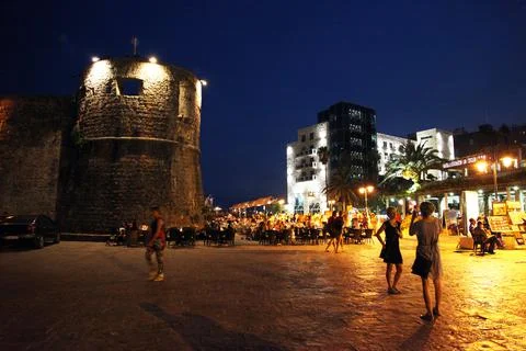 Budva Castle at night Stock Photos
