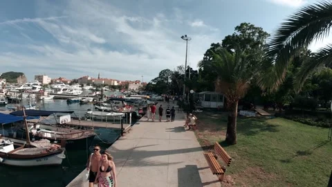 Budva, Montenegro - 07/07/2022: Flying Fpv Drone In Montenegro Stock Footage 294831449