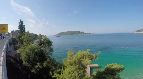 Budva, Montenegro - 28 JUN, 2016: View of the beach Stock Footage 66295070