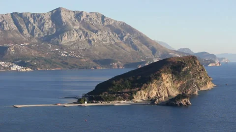 Budva, Montenegro, Saint Nicolas island Video stock 34080153