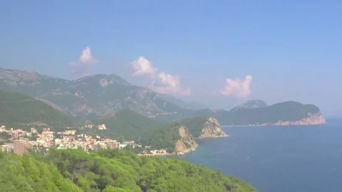 Budva, Montenegro  View of the beach Stock Footage 70860707