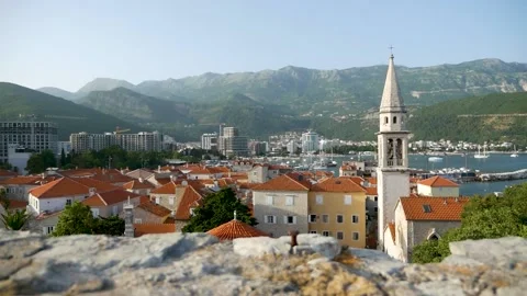 Budva Old Town Bell Tower Stock Footage 157184245