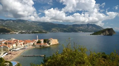 Budva old town time lapse Stock Footage 80944204