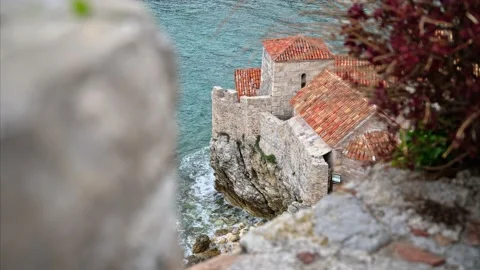 Budva Oldtown Seaside Slowmotion Waves 動画素材 239931066
