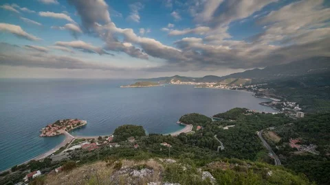 Budva sunrise Video stock 78613036