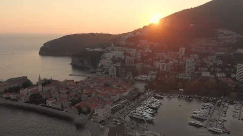 Budva-sunset-01 스톡 동영상 104634263
