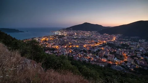 Budva sunset Stock Footage 78613095