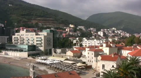 Budva Town view Stock Footage 12755730
