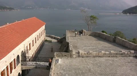 Budva view from Old Town Citadel Stock Footage 12752557