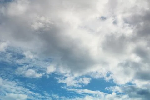 Bue bright sky with clouds, natural beautiful background Stock Photos