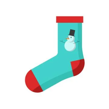 Bue Red Snowman Sock Illustrazione stock