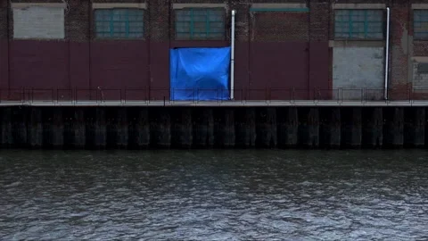 Bue Tarp blowing in the wind Stock Footage 261592960