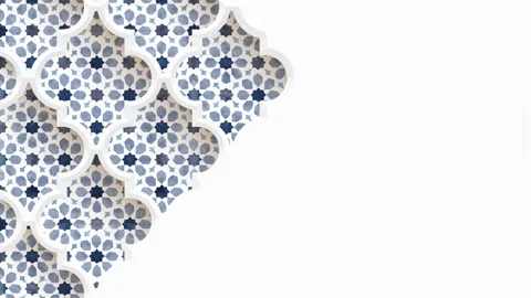 Bue traditional Moroccan pattern, geometric stars. Moving arabesque tiles Stock Footage 236405478