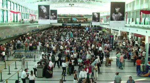 Buenos Aires Airport Crowd Stock Footage