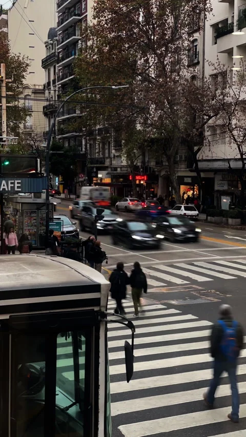 Buenos Aires, Argentina – 2026, Jun 15: Time-lapse of busy city traffic Stock Footage 339300605
