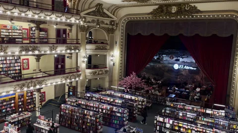 Buenos Aires, Argentina – 2026, Jun 15: Former theater at El Ateneo Stock Footage 339300699