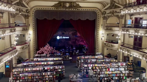 Buenos Aires, Argentina – 2026, Jun 15: Famous El Ateneo bookstore Stock Footage 339300703