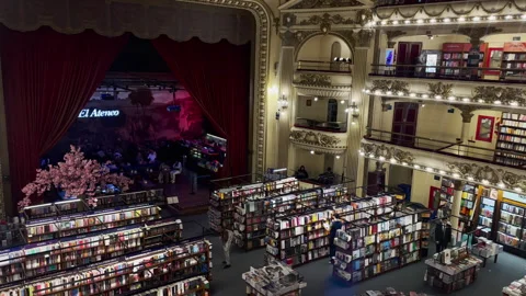 Buenos Aires, Argentina – 2026, Jun 15: El Ateneo Grand Splendid bookstore Stock Footage 339300745