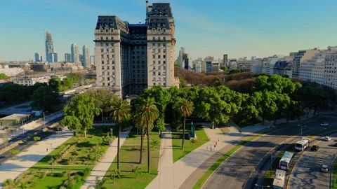 Buenos Aires Argentina aerial Edificio Libertado Building Ministry Of Defense Stock Footage 289902354