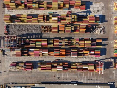 Buenos Aires, Argentina, August 10, 2025: Aerial view of the port of Buenos.. Stock Photos