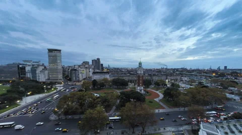 Buenos Aires Argentina clock tower sunset time lapse UHD Stock Footage 50538600