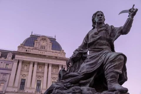 BUENOS AIRES, ARGENTINA - Mar 23, 2019: Monument to Juana Azurduy de Padilla  Stock Photos